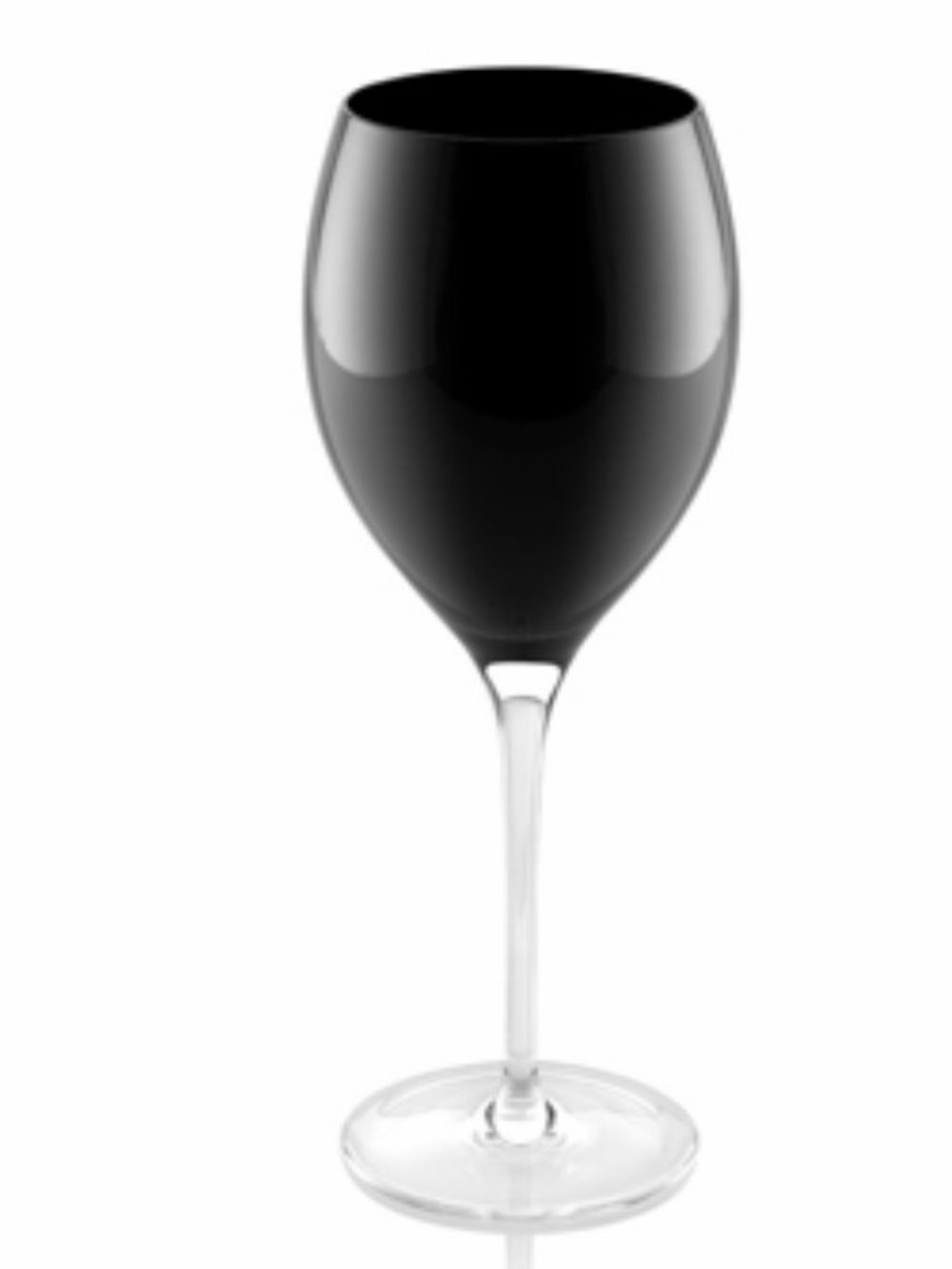 Like new Black wine Glasses with clear stem set of 6